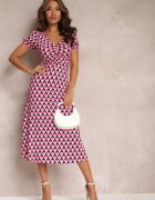 by swan Rochie cambrată fucsia cu drapaj decorativ cu model geometric Eranthis