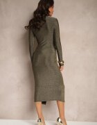 by swan Rochie Cambrată Midi Aurie cu Legătură Decorativă Cagliara