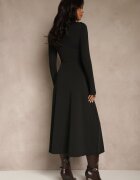 by swan Rochie cambrată neagră cu fentă laterală și guler tip maletă Saimara