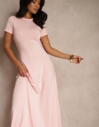 by swan Rochie Cambrată Roză cu mânecă scurtă Liranisea