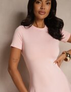 by swan Rochie Cambrată Roză cu mânecă scurtă Liranisea
