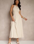 by swan Rochie Cloș Bej deschis din Bumbac cu Buzunare Lirevane
