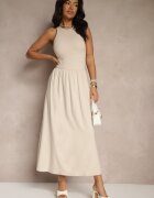 by swan Rochie Cloș Bej deschis din Bumbac cu Buzunare Lirevane