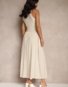 by swan Rochie Cloș Bej deschis din Bumbac cu Buzunare Lirevane