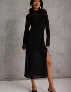 by swan Rochie Cocktail Neagră Cu Viscoză Cu Flori de Catifea Amette