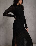 by swan Rochie Cocktail Neagră Cu Viscoză Cu Flori de Catifea Amette