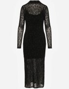 by swan Rochie Cocktail Neagră Cu Viscoză Cu Flori de Catifea Amette