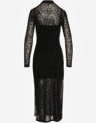 by swan Rochie Cocktail Neagră Cu Viscoză Cu Flori de Catifea Amette