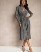 by swan Rochie de cocktail Argintie Decorată cu fir metalic Mialorin