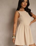 by swan Rochie de cocktail Bej deschis din vâscoză cu croială cloș Tilurea