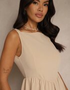 by swan Rochie de cocktail Bej deschis din vâscoză cu croială cloș Tilurea