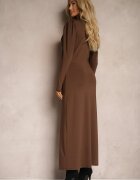 by swan Rochie de cocktail Maro cu Drapaj Decorativ și Fentă Zaivenne