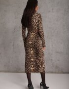 by swan Rochie de cocktail Maro leopard midi decorată cu o crăpătură la tiv și cu decupaje în talie Aletines