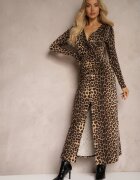 by swan Rochie de Cocktail Maro-Neagră cu Drapaj Decorativ și Despicătură Zaivenne