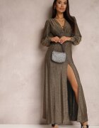 by swan Rochie de seară Aurie cu Decolteu Adânc Phaly