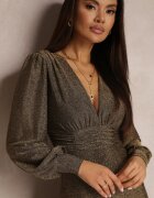by swan Rochie de seară Aurie cu Decolteu Adânc Phaly
