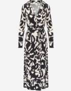 by swan Rochie din vâscoză cu model geometric cu decolteu în V Gintta Neagră