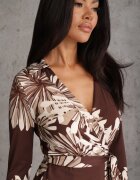 by swan Rochie din viscoză cu flori și decolteu petrecut Joviene Maro