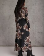 by swan Rochie din viscoză cu flori și decolteu petrecut Joviene Neagră