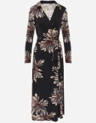 by swan Rochie din viscoză cu flori și decolteu petrecut Joviene Neagră