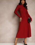 by swan Rochie Elegantă Bordeaux cu Vâscoză și Sclipici Werista