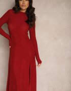 by swan Rochie Elegantă Bordeaux cu Vâscoză și Sclipici Werista