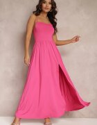 by swan Rochie Fucsia Cloș Maxi pe bretele subțiri cu șliț Weslyn