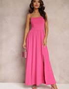 by swan Rochie Fucsia Cloș Maxi pe bretele subțiri cu șliț Weslyn