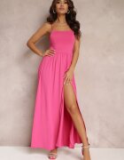 by swan Rochie Fucsia Cloș Maxi pe bretele subțiri cu șliț Weslyn