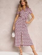 by swan Rochie Fucsia Mamci Tip cămașă Legată în talie Maevana