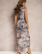 by swan Rochie Gri din viscoză cu croială mulată decorată cu fir metalic Stanea