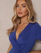 by swan Rochie Încrețită Petrecută Albastră din Viscoză cu croială ajustată Natisse