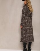 by swan Rochie Maro-Bej cu croială tip cămașă cu model ornamental Mesiena