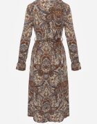 by swan Rochie Maro-Bej Midi cu model Paisley și elastic în talie Alynthe