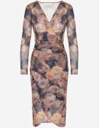 by swan Rochie Maro-Bleu Marin petrecută din plasă cu viscoză decorată cu încrețituri Varseli