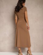 by swan Rochie Maro Bodycon cu Drapaj în Talie și Mâneci Scurte Aterezza