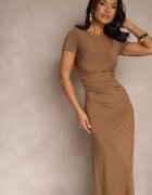 by swan Rochie Maro Bodycon cu Drapaj în Talie și Mâneci Scurte Aterezza
