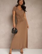 by swan Rochie Maro Cintrată cu Drapaje Decorative și Amestec de Viscoză Avenile
