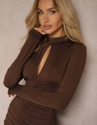 by swan Rochie Maro cu croială mulată și decupaj la decolteu Zailaura