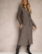 by swan Rochie Maro cu croială tip cămașă cu cordon legat și cu imprimeu abstract Sairina