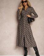 by swan Rochie Maro cu croială tip cămașă cu cordon legat și cu imprimeu abstract Sairina