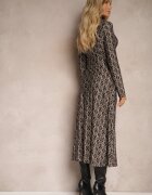 by swan Rochie Maro cu croială tip cămașă cu cordon legat și cu imprimeu abstract Sairina