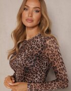 by swan Rochie Maro de Plasă cu Vâscoză cu Croială Mulată și Imprimeu Leopard Labrima
