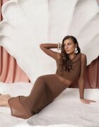 by swan Rochie Maro de Plasă Maxi cu croială mulată Kremse