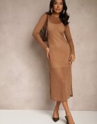 by swan Rochie Maro din plasă cu viscoză Decorată cu model striat Ninorina
