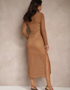 by swan Rochie Maro din plasă cu viscoză Decorată cu model striat Ninorina