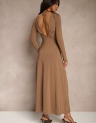 by swan Rochie Maro din Vâscoză cu Croială Cloș cu Decolteu la Spate Isollina