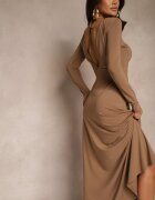 by swan Rochie Maro din Vâscoză cu Croială Cloș cu Decolteu la Spate Isollina