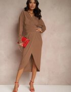 by swan Rochie Maro din Vâscoză cu croială petrecută cu încrețituri Edivaria