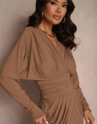 by swan Rochie Maro din Vâscoză cu croială petrecută cu încrețituri Edivaria
